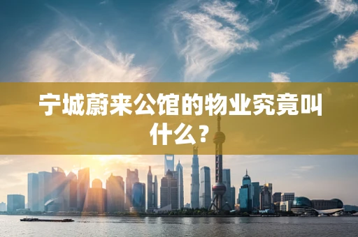 宁城蔚来公馆的物业究竟叫什么？