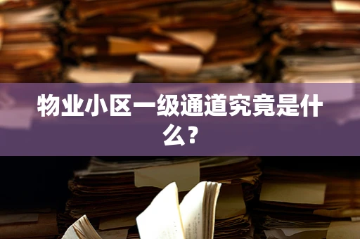 物业小区一级通道究竟是什么？
