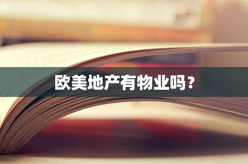 欧美地产有物业吗？