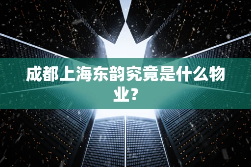 成都上海东韵究竟是什么物业？