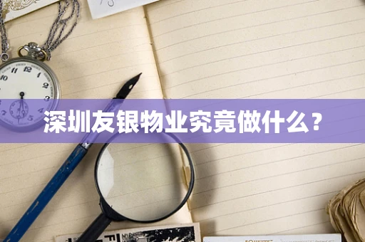 深圳友银物业究竟做什么？