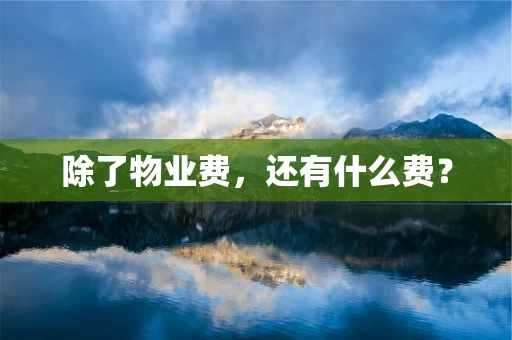 除了物业费，还有什么费？