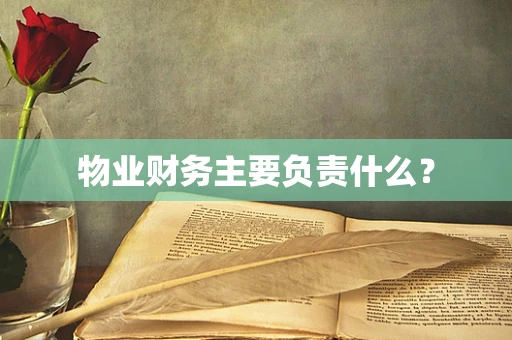 物业财务主要负责什么？