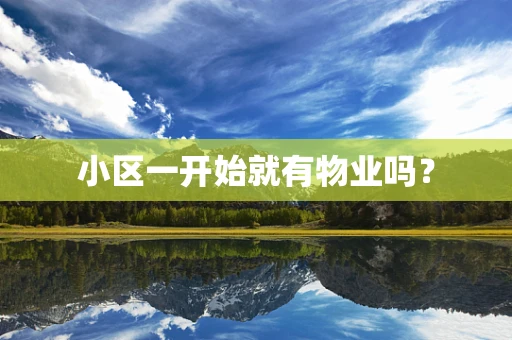 小区一开始就有物业吗？