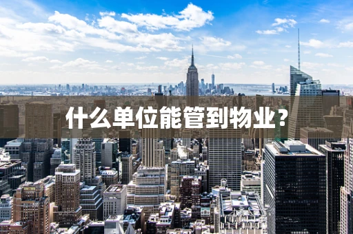 什么单位能管到物业？