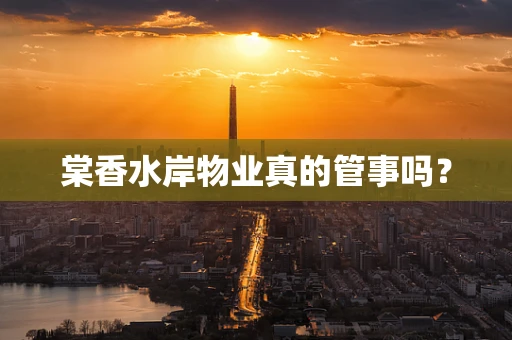 棠香水岸物业真的管事吗？