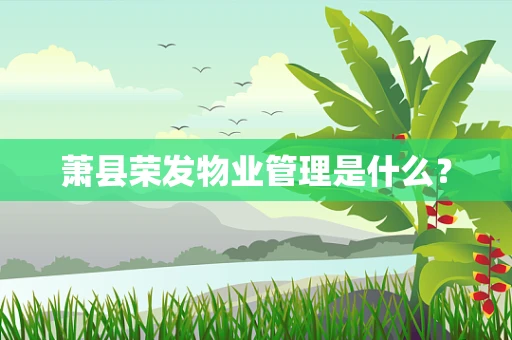 萧县荣发物业管理是什么？