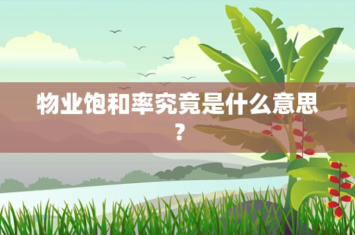 物业饱和率究竟是什么意思？
