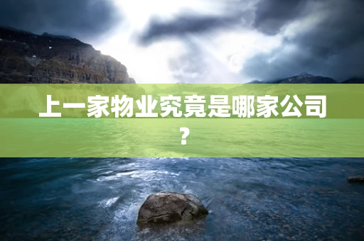 上一家物业究竟是哪家公司？