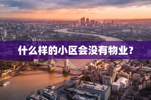 什么样的小区会没有物业？