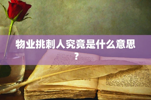 物业挑刺人究竟是什么意思？