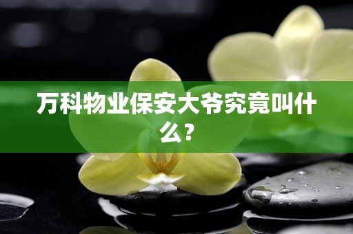 万科物业保安大爷究竟叫什么？